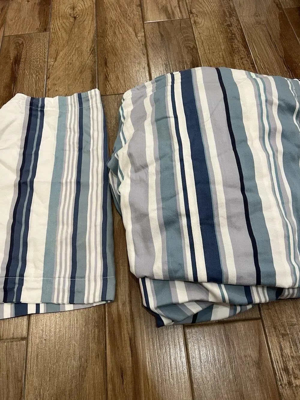 Pottery Barn Chandler Stripe King duvet Cover Set Organic Beach coastal *Read